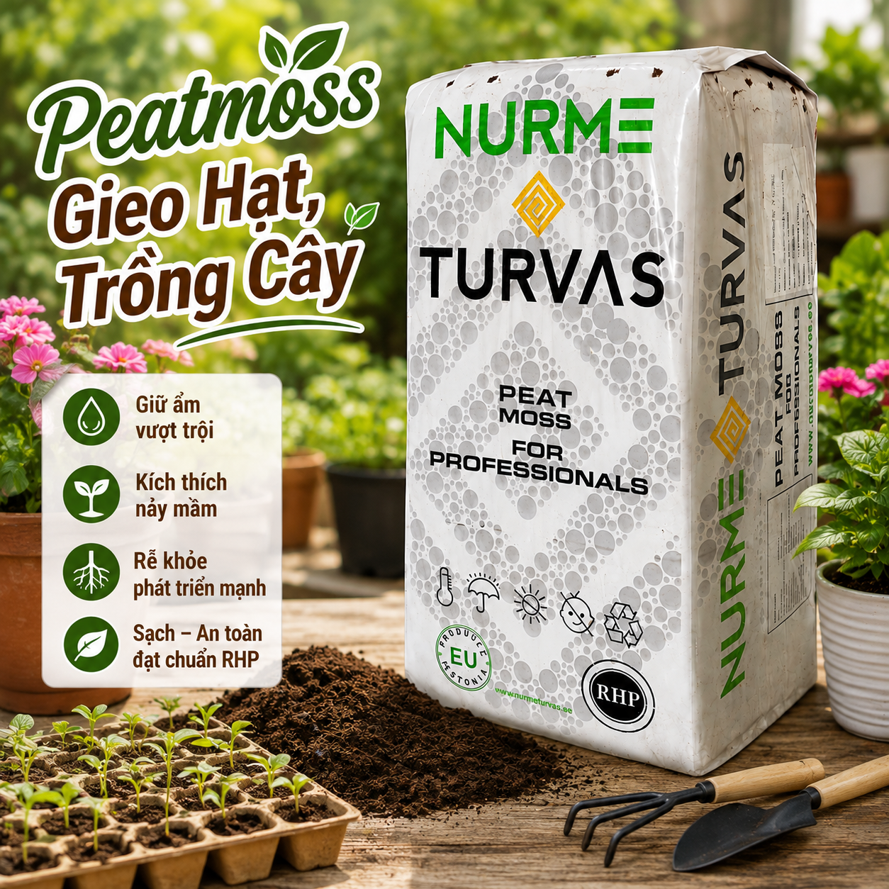 giá thể ươm hạt Peatmoss Estonia 300L